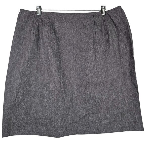 Venezia Woman's Gray Knee-Length Skirt With Back Zipper Rayon Blend Size 18 Offi - Picture 1 of 7